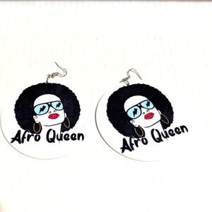 Afro Queen Black and White Earrings
